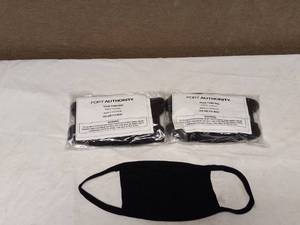 2 PACKS OF 5 PORT AUTHORITY FACE MASK BLACK NEW