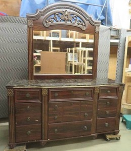 9 DRAW DRESSER WITH MIRROR