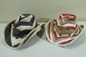 2 Charly Hats Corona Straw Hats -Large, Red Hat-Small