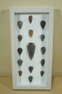 New Mexico Spear and Arrow Heads in Shadow Box Frame