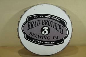 Brau Brothers Brewing Co Bottle Cap Metal Sign