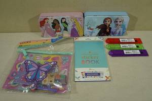 New Assorted School Supplies -Foldable Rulers, Sticker Book, Pencil Boxes