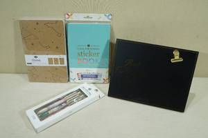 New Assorted Office Supplies -Pens, Notebooks, Clip Frame, Sticker Book