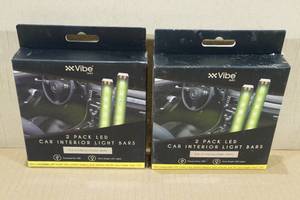 2 Vibe 2-Packs LED Car Interior Light Bars -Green
