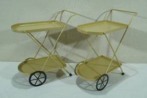 2 New Mini Bar Cart Tier Trays -Gold