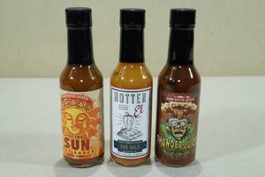 3 Hot Sauces -Tears of The Sun, Hotter Than El, Thunder Juice -5oz Each