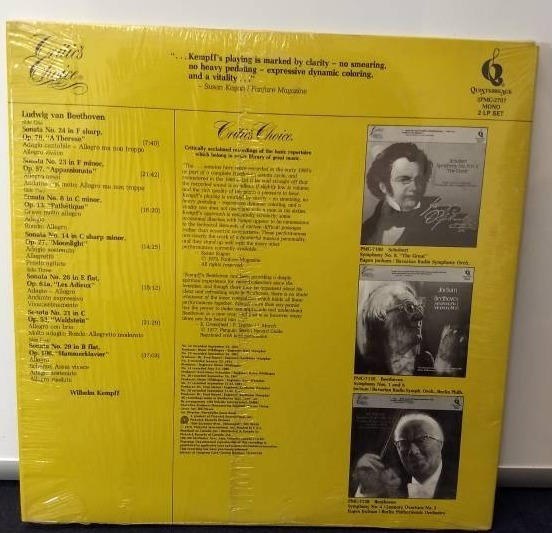 lot 59 image: 1979 Beethoven - Wilhelm Kempff  Piano Sonatas Critics Choice