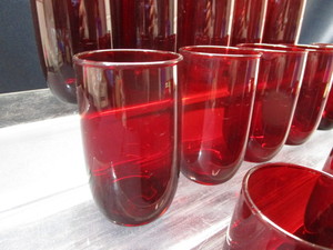 lot 57 image: Vintage Ruby Roly Poly Glasses