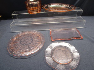 lot 73 image: Pink Depression Glass