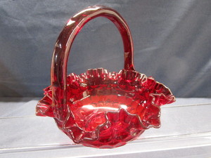 lot 77 image: Fenton Ruby Basket