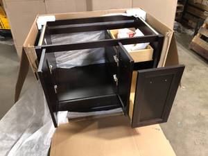Home Decorators Collection Claxby 36 in. W x 34 in H x 22 in. D Bath Vanity Cabinet Only in Chocolate review pictures