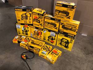 Lot of assorted Dewalt Power stations and chargers various models and conditions customer returns see pictures