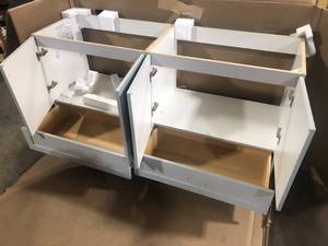 Glacier Bay Lancaster 60.25 in. W x 18.75 in. D Bath Vanity in Pearl Gray - no top included see pictures