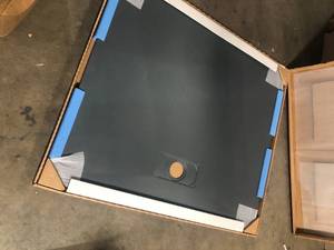 CASTICO 48 in. L x 42 in. W x 1.125 in. H Alcove Composite Shower Pan Base with Center Back Drain in Graphite Sand