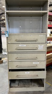 lot 1900 image: Steel Shelf with Drawers