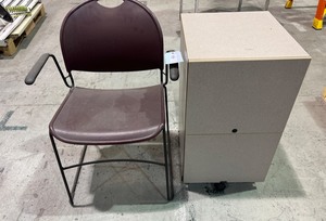 lot 2269 image: 2 Drawer File and Chair