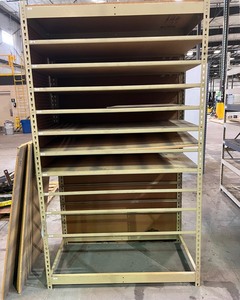 lot 1894 image: Steel Rack with Wood Shelves