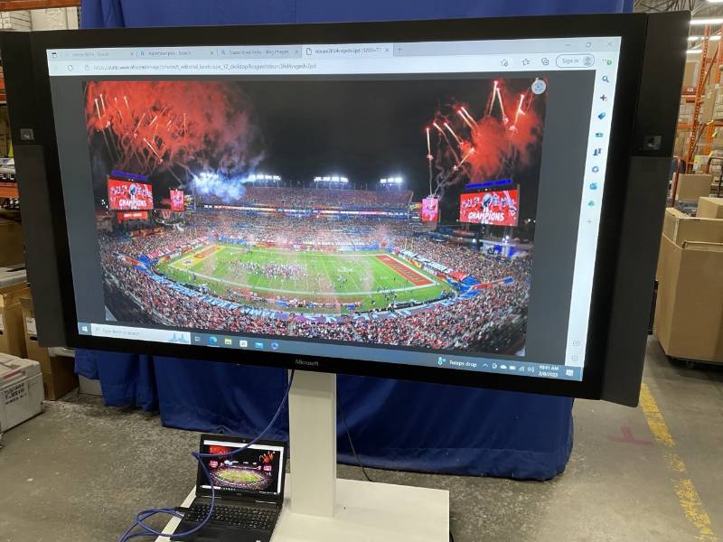 lot 1 image: Microsoft 84 Surface Hub Touchscreen Monitor 4K Display with Built-in Intel i7 & Wireless Wi-Fi - Includes Keyboard & Interactive Pens