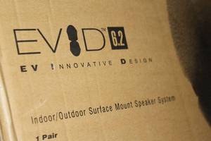 lot 19 image: Pair of New Electro-Voice EV EViD 6.2W Dual 6 2-Way Surface-Mount Pro Audio Loudspeakers Speakers