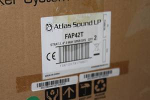 lot 38 image: PAIR of Atlas Sound LP FAP42T 4 Commercial In-Ceiling Pro Audio Speakers  Loudspeakers -  White