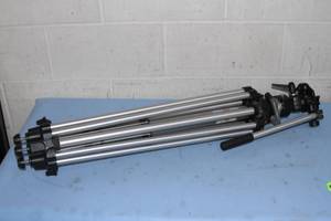 lot 66 image: Bogen Professional Cine  Video Adjustable Tripod with 3063 Fluid Head and Pan Arm  Bar and Camera Plate