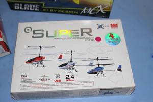 lot 121 image: Miscellaneous Lot of Radio Control RC Helicopters & Accessories