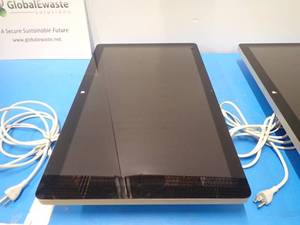 Lot of 2 Apple Thunderbolt Display A1316  27 screen with 2560 x 1440 2K Resolution  Includes cables photod  one LCD has a decent scratch  no stands