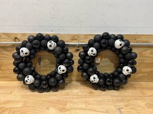 lot 95 image: HYDE & EEK Lot of 2- Shatterproof Wreaths (17 in Diameter)