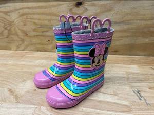 lot 98 image: Size 13  1 Western Chief Girls Waterproof Lined Rubber Rain Boots Minnie Mouse