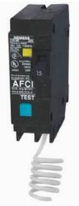 lot 116 image: SIEMENS 15 amps Arc FaultSingle Pole 1 Circuit Breaker