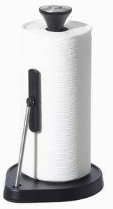 lot 57 image: OGGI Paper Towel Holder, 13.5 H, Black, Stainless Steel