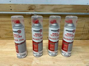 lot 58 image: RUST-OLEUM Lot of 4 Cans of- 202131 Zinsser Wall Texture 20oz, Oil-Based Orange Peel Medium