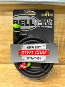 lot 61 image: BELL Lightup Key Cable Lock- 6 ft