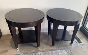 lot 300 image: Pair Of Black End Tables
