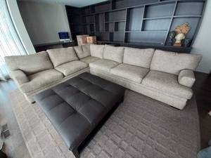 lot 104 image: Two-Piece L-Shaped Sectional Couch By Kisabeth
