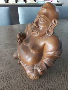 lot 8 image: Wooden Buddha Sculpture