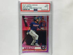 Luis Arraez 2019 Topps Chrome Pink Refractor 45 Chrome PSA Mint 9
