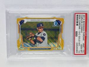 Carlos Correa 2014 Bowman Mini Chrome DC Gold Numbered 1550 - PSA GEM MT 10