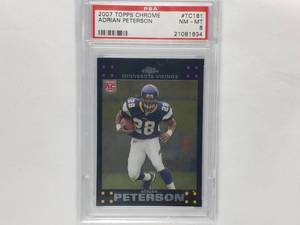 Adrian Peterson Rookie 2007 Topps Chrome #TC181 PSA NM-MT 8
