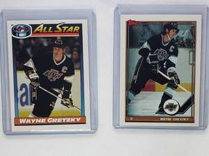 2 Wayne Gretzky Cards O-Pee-Chee All Star #258, Topps #231