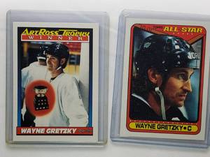 2 Wayne Gretzky Cards O-Pee-Chee Art Ross Trophy Winner 522, Topps All Star 199