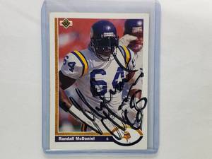 Randall McDaniel 1991 Upper Deck #421, In Person Autograph