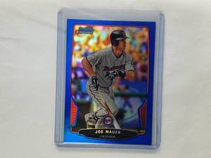 Joe Mauer Bowman Chrome Blue 138 Refractor, Numbered 230250