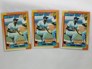 Lot of 3 Frank Thomas Rookie Cards #1 Draft Pick Topps #414