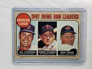 1967 American League Home Run Leaders Carl Yastrzemski, Harmon Killebrew, Frank Howard Topps #6