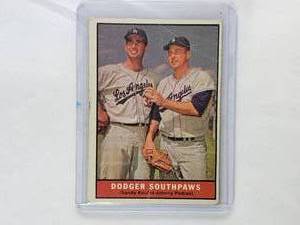 1961 Dodger Southpaws Sandy Koufax - Johnny Podres Topps #207