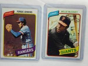 Lot of 2 Willie McCovey 1980 Topps #335, Fergie Jenkins Topps # 390