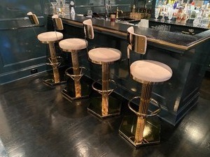 lot 407 image: Luxurious Designer Brass Swivel Stools