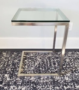 lot 18 image: Glass-Top End Table