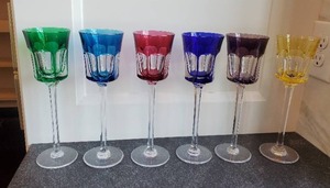 lot 3 image: AJKA-Crystal Cut to Clear Style Wine Glasses